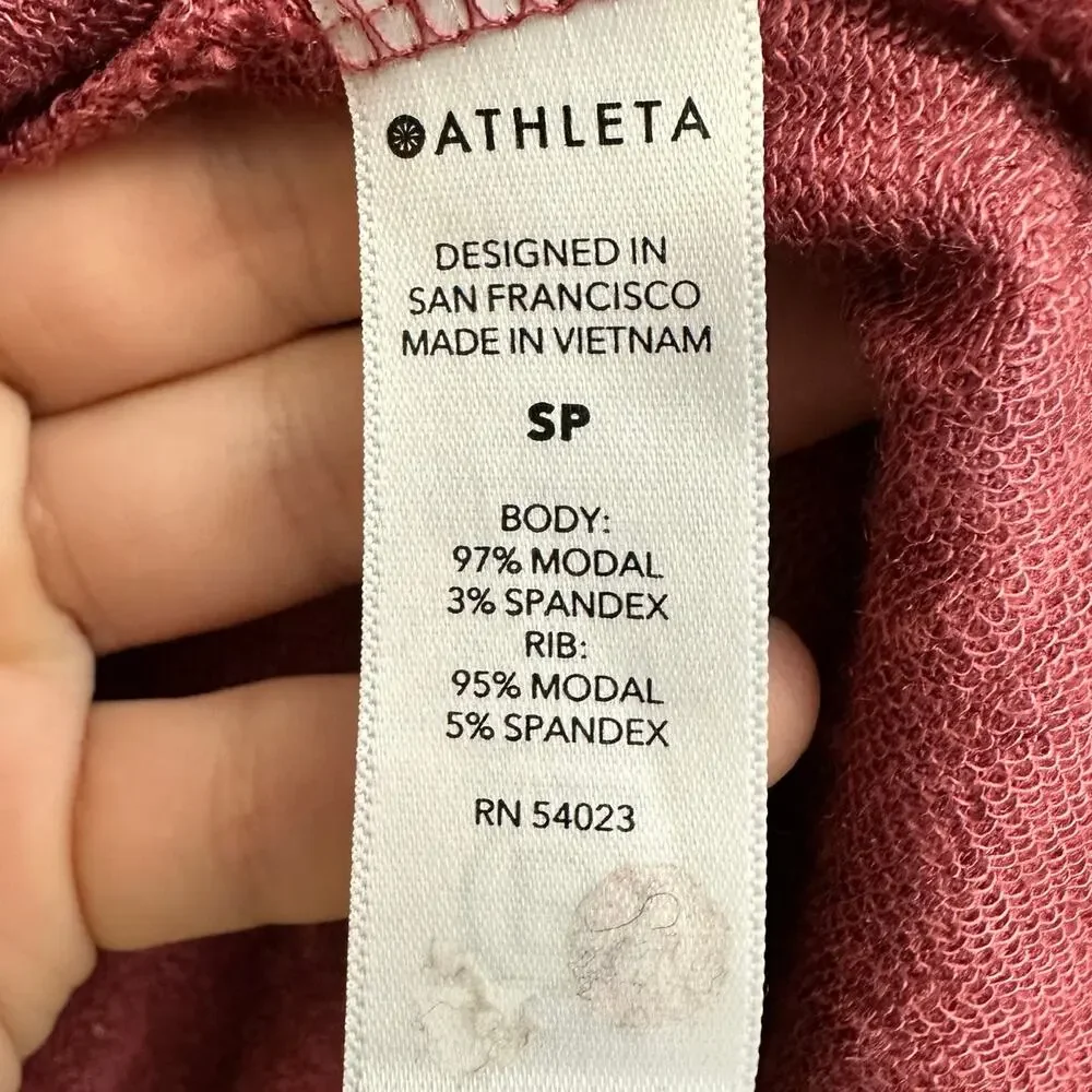 Athleta Pranayama Restore Wrap Open Cardigan Rose Pink Small Pockets Fall Cozy